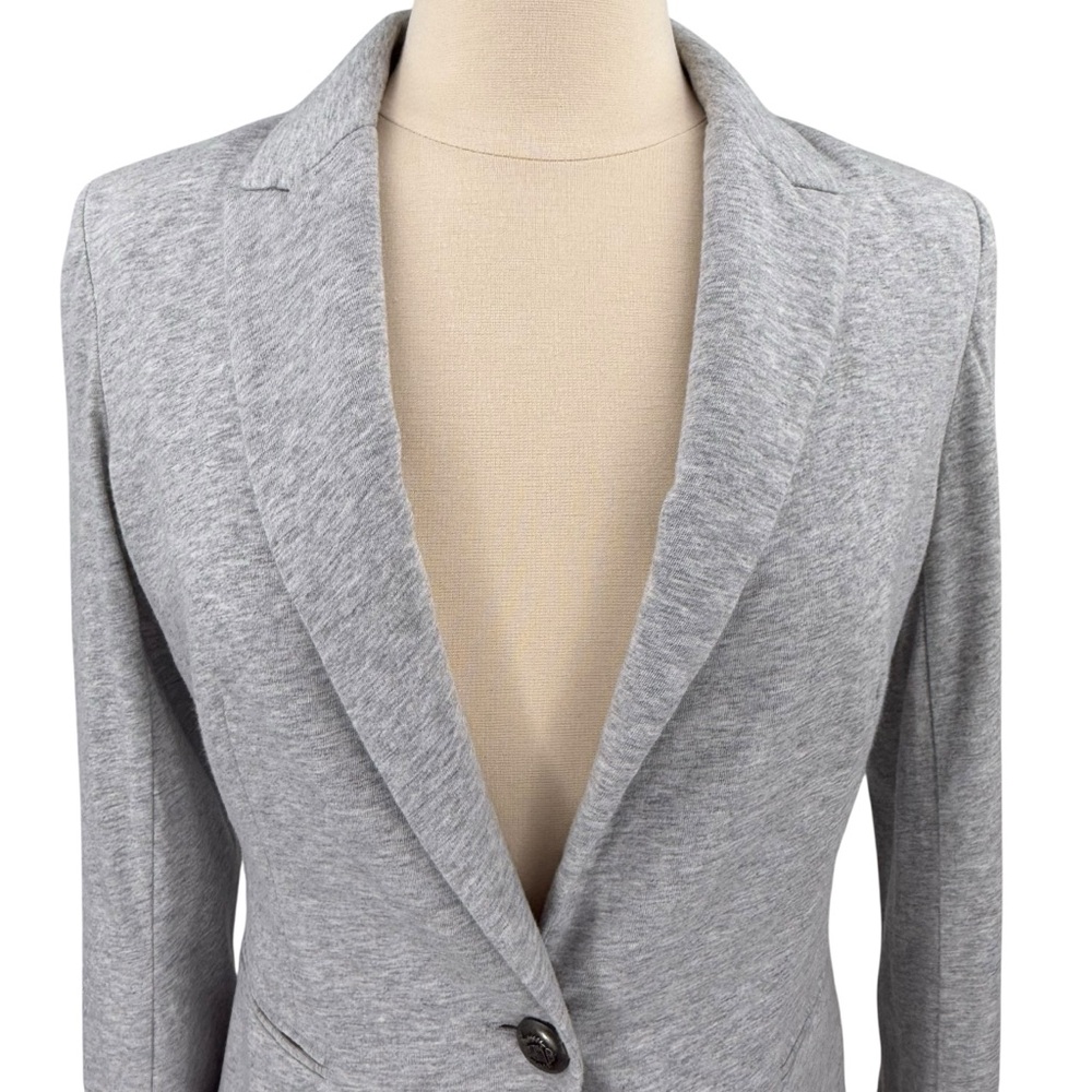 Cynthia Rowley Light Gray Lined Casual Office Long Sleeve Single Button Blazer - Picture 2 of 15